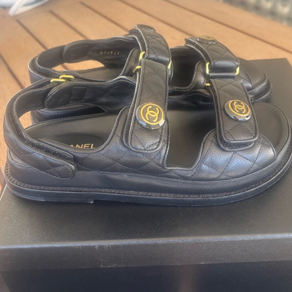 Chanel Quilted Dad Sandals - Sz 37 - Picture 6 of 11